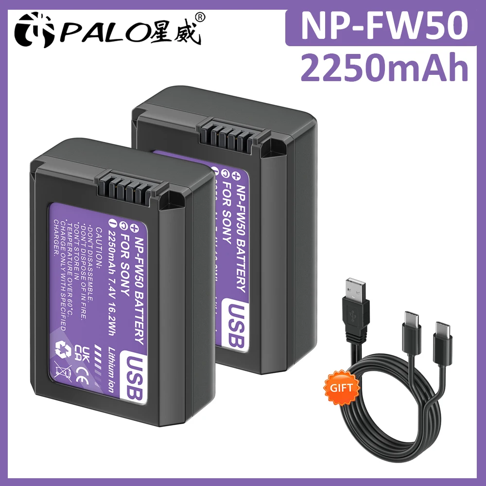 

NP-FW50 NP FW50 NPFW50 Type C USB Charging Camera Battery for Sony ZV-E10 ZV E10 Alpha A6500 A6000 A5000 A3000 NEX-3 A7R a7S