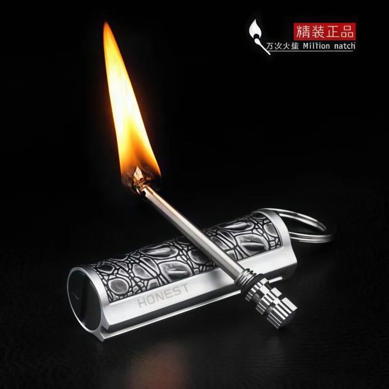 HONEST Allumettes Métalliques Vintage Nouveau Style, Équipement de Camping, Outils de Démarreur de Feu Extérieur, Cadeaux de Festival, Accessoires pour Fumeurs