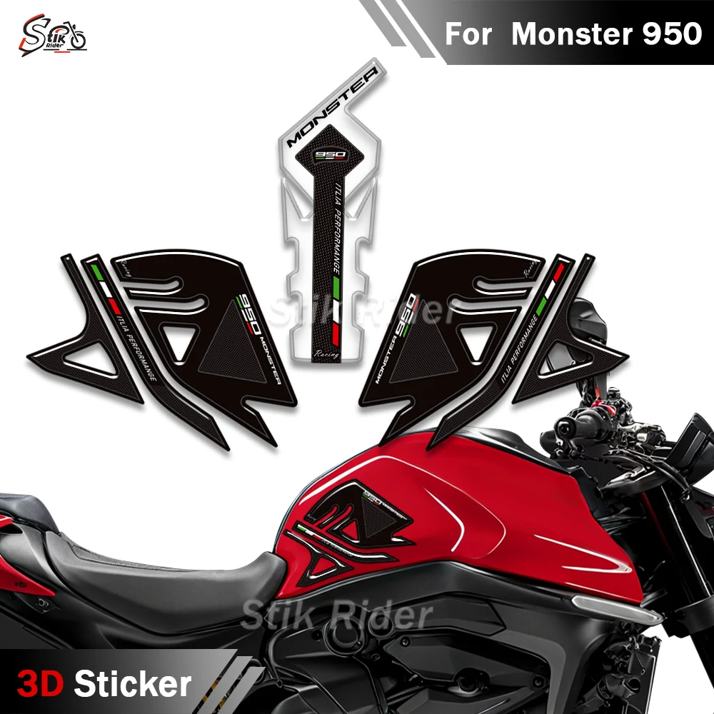 

For Ducati Monster 950 Motorcycle Fuel Tank Pad Stickers Protector Decal Accessories Kit