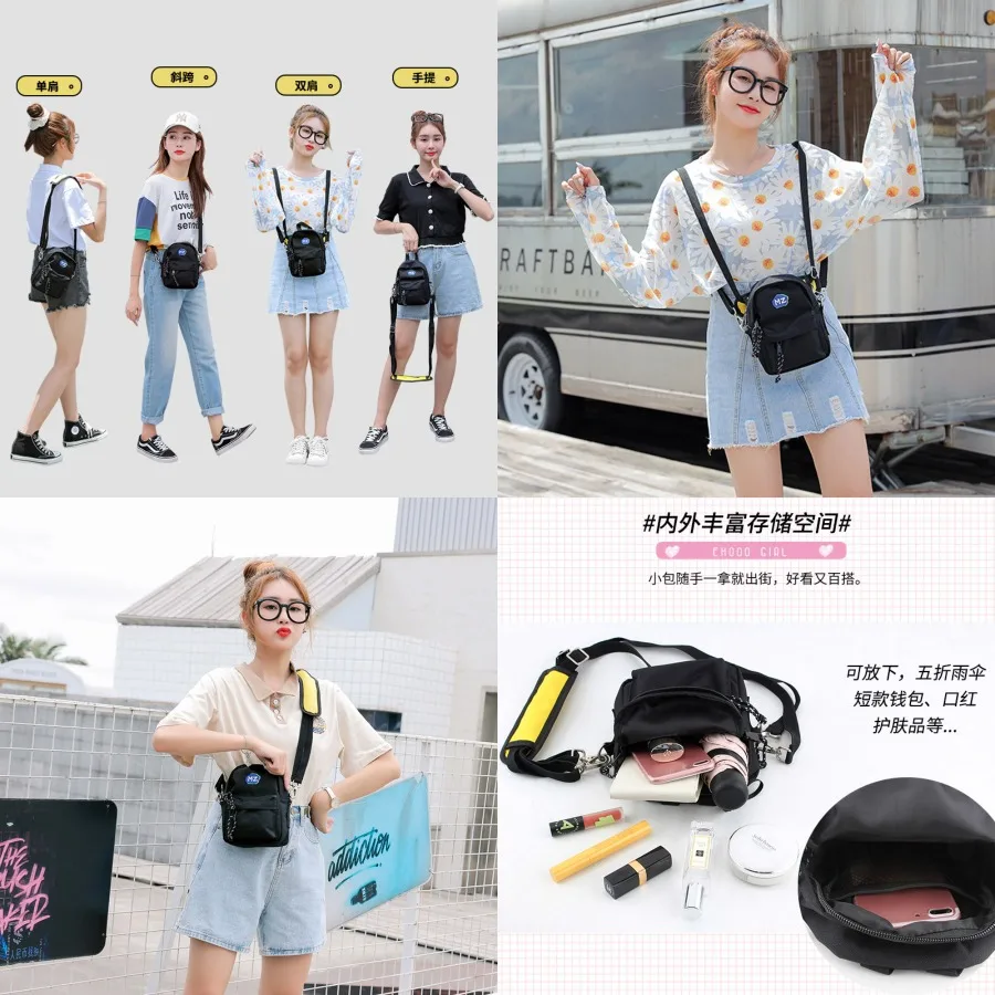 

【New style】Street nylon oxford fabric strapbag mobile phone bag fashion brand breast bag women's multifunctional small backpack
