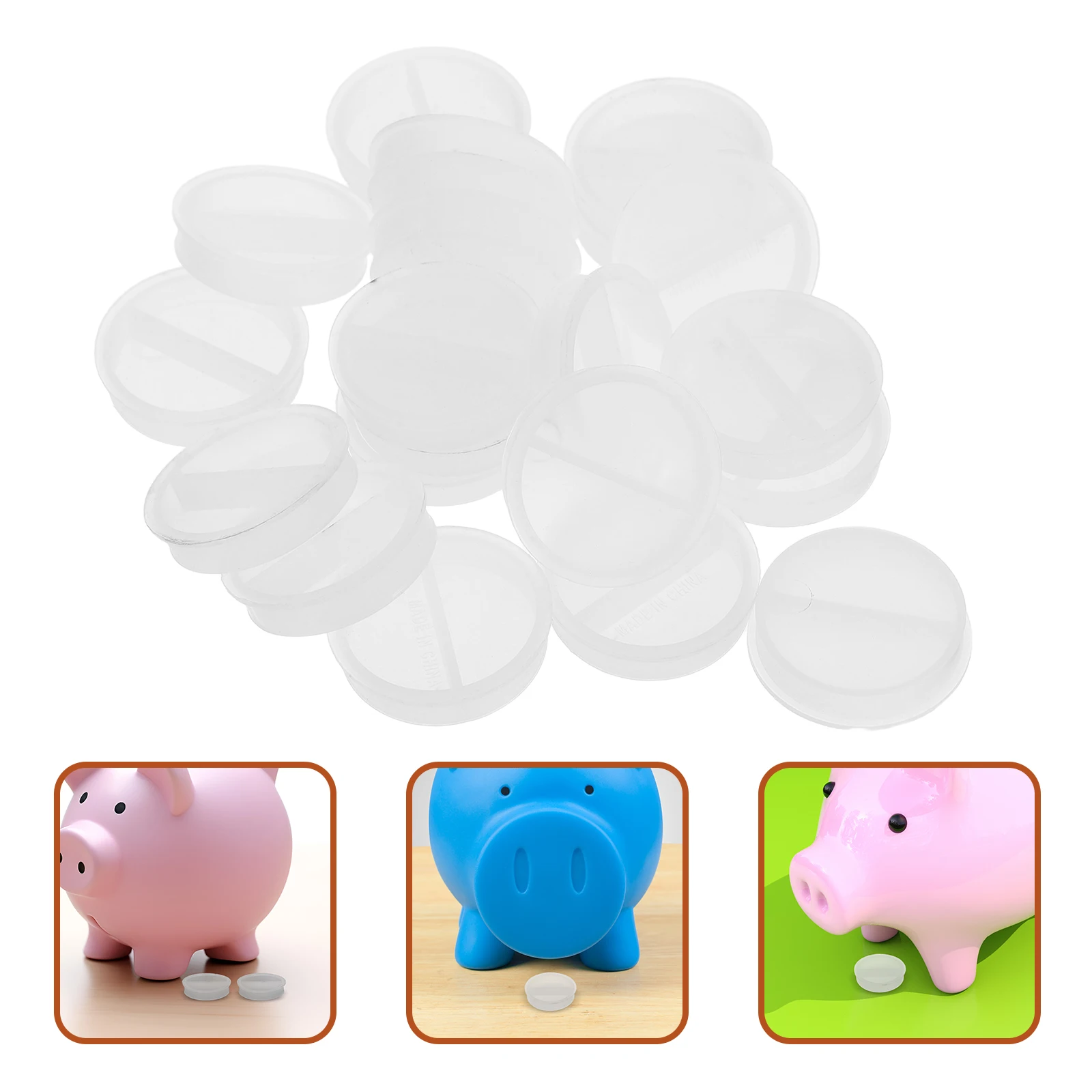 Tappo di ricambio per salvadanaio da 20 pezzi Tappo con foro rotondo da 27 mm per coperchio del tappo di blocco della scatola di risparmio di denaro