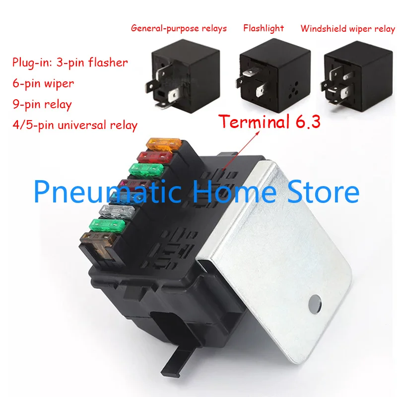 Car Relay Car Safety Box 8 Fuses 2 Way Control Relay Modification For Vehicle Control the Safety Box 40A 12V 24V
