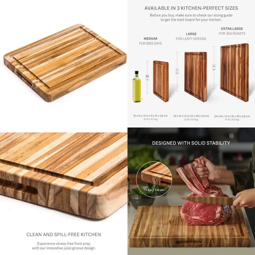 

Легкая маленькая деревянная разделочная доска с канавкой для сока и ручками — 16 x 12 Вт, тонкая конструкция для удобного обслуживания и использования