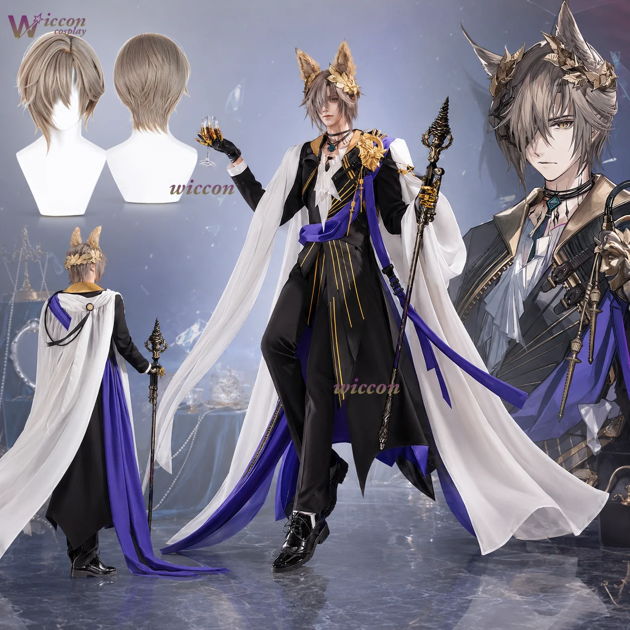 

Arknights Dionysus Cosplay Costume Phantom Uniform Game Anime Outfit Halloween Carnival Party Christmas Role Play Clothes Men
