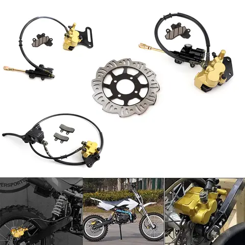 Motorcycle Front /Rear Hydraulic Disc Brake Kit For Most 50cc-125cc Motocross Pit Dirt Bike BBR TTR CRF 50 XR Apollo Motorbike