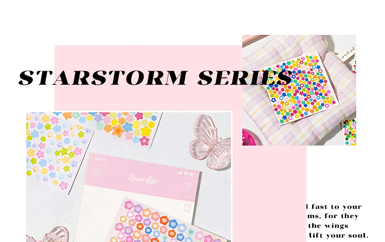 Starstorm 24 Blatt holografisches und mattes Mini-Stickerbuch, 8 x 8 cm, ästhetisches Journaling-Zubehör, Planer, Scrapbooking, Deko-Aufkleber – Detail 2