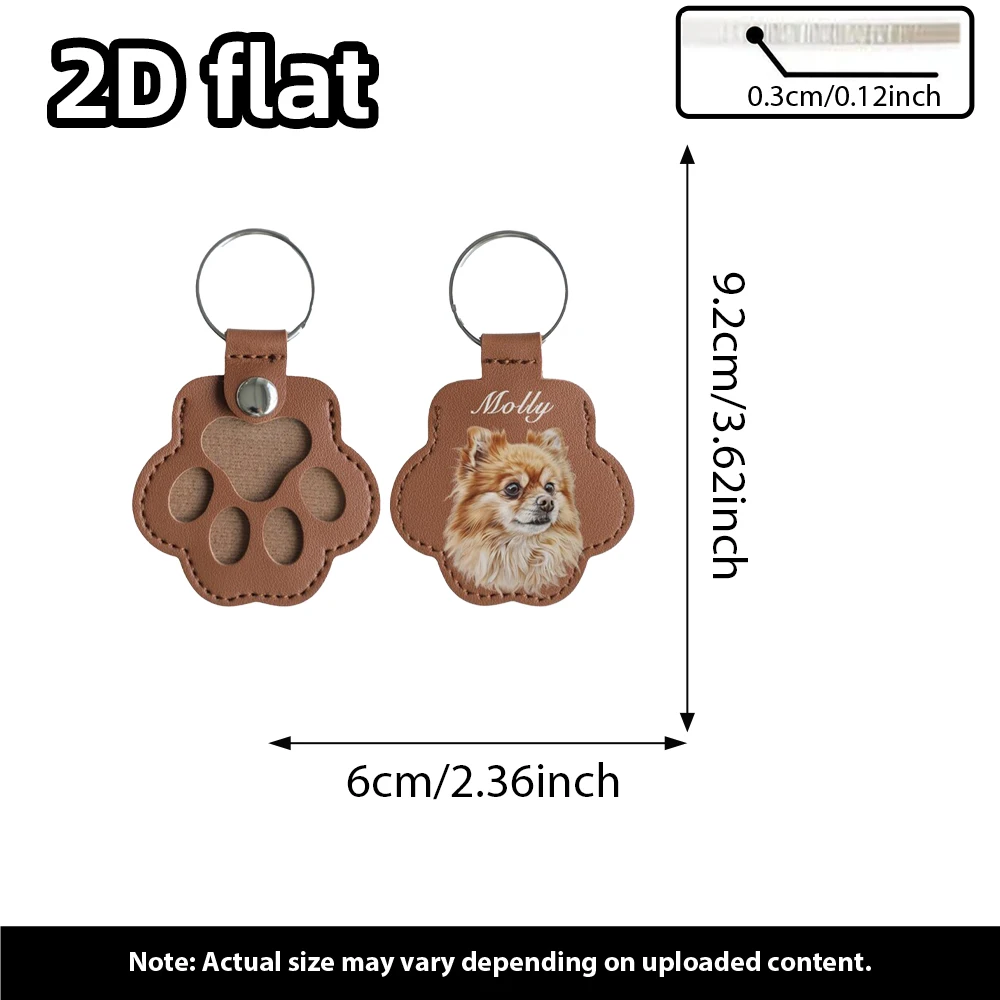 Personalized custom pet photo keychain - Cute dog and cat commemorative fur accessories - Holiday gift - Birthday surprise