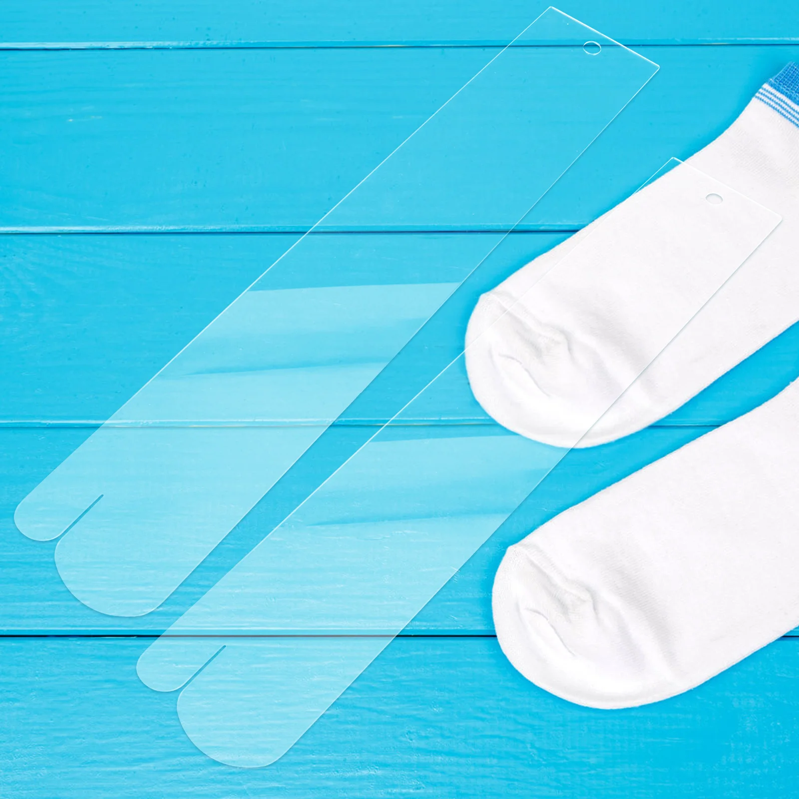 

2pcs Sock Hanging Board Transparent Acrylic Sock Display Panel Space Saving Hanger For Socks Gloves Stockings Sewing Craft Tools
