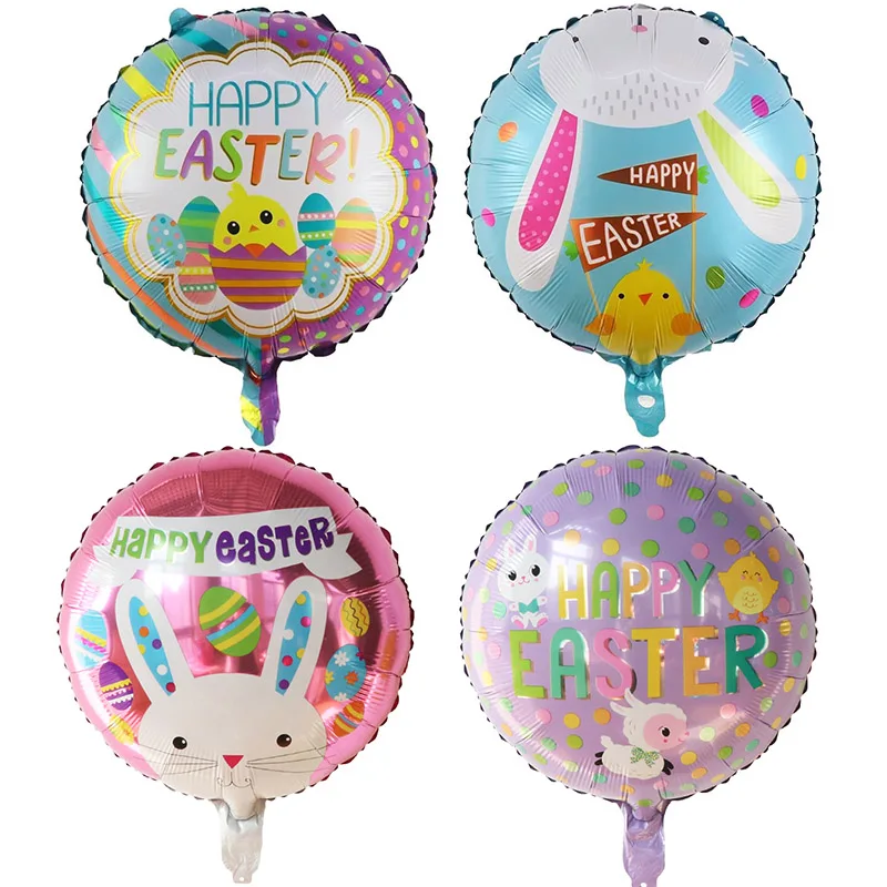 10 szt. 18-calowa folia wielkanocna balon z helem z motywem kreskówkowym króliczek z motywem królika powietrza zabawki dla dzieci przyjęcie wielkanocne dekoracyjna piłka