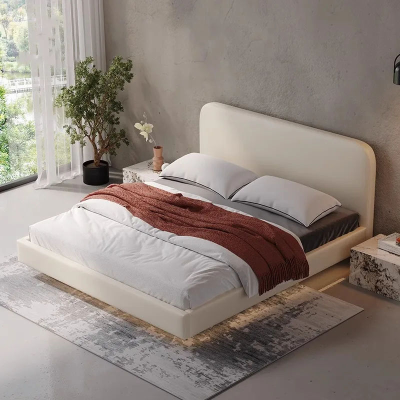 

Simple Fabric Bed Cream Wind Small Apartment Suspension Bed Is A Modern Simple Ins Wind Soft Bag Fabric Bed
