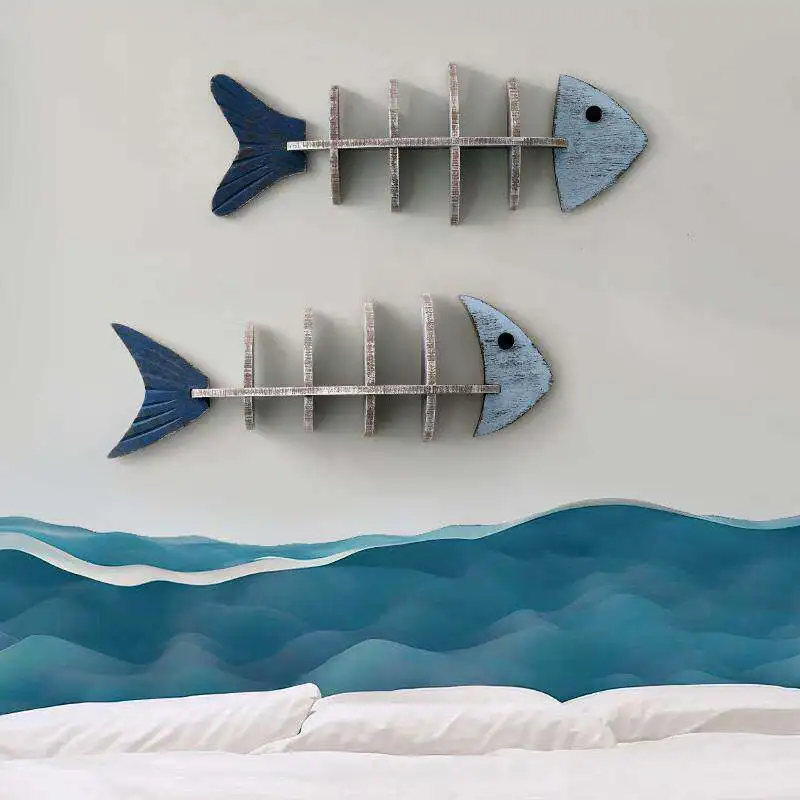 Fish-shaped shelf Wall-mounted multi-layer storage rack Home decoration display rack