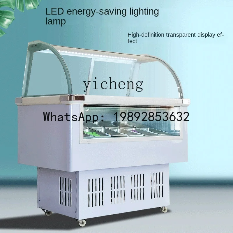 

Commercial Ice Cream Machine Display Cabinet Thickness Cut Fried Yogurt Freezing Display Cabinet Cabinet Freezer