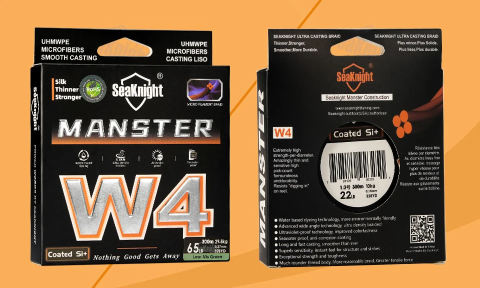SeaKnight Brand W4 Serie Ultra-dünne 4-Strang-Angelschnur 300M 500M Stärkere UV-beständige Salzwasser-resistente Si+beschichtete Geflechtschnur – Detail 14