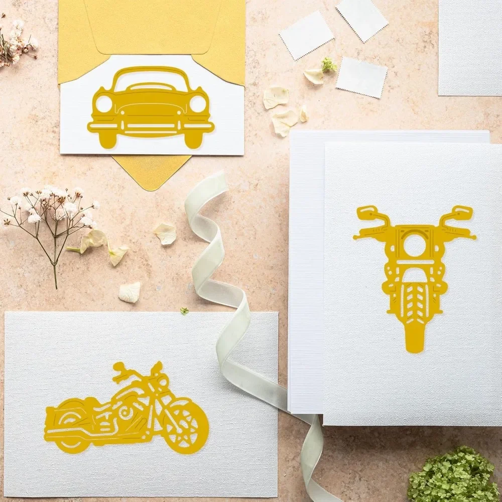 1 مجموعة دراجة نارية المعادن يموت تخفيضات دراجة نارية قطع يموت الإستنسل المعدنية لصنع بطاقة النقش أداة الاستنسل سكرابوكينغ