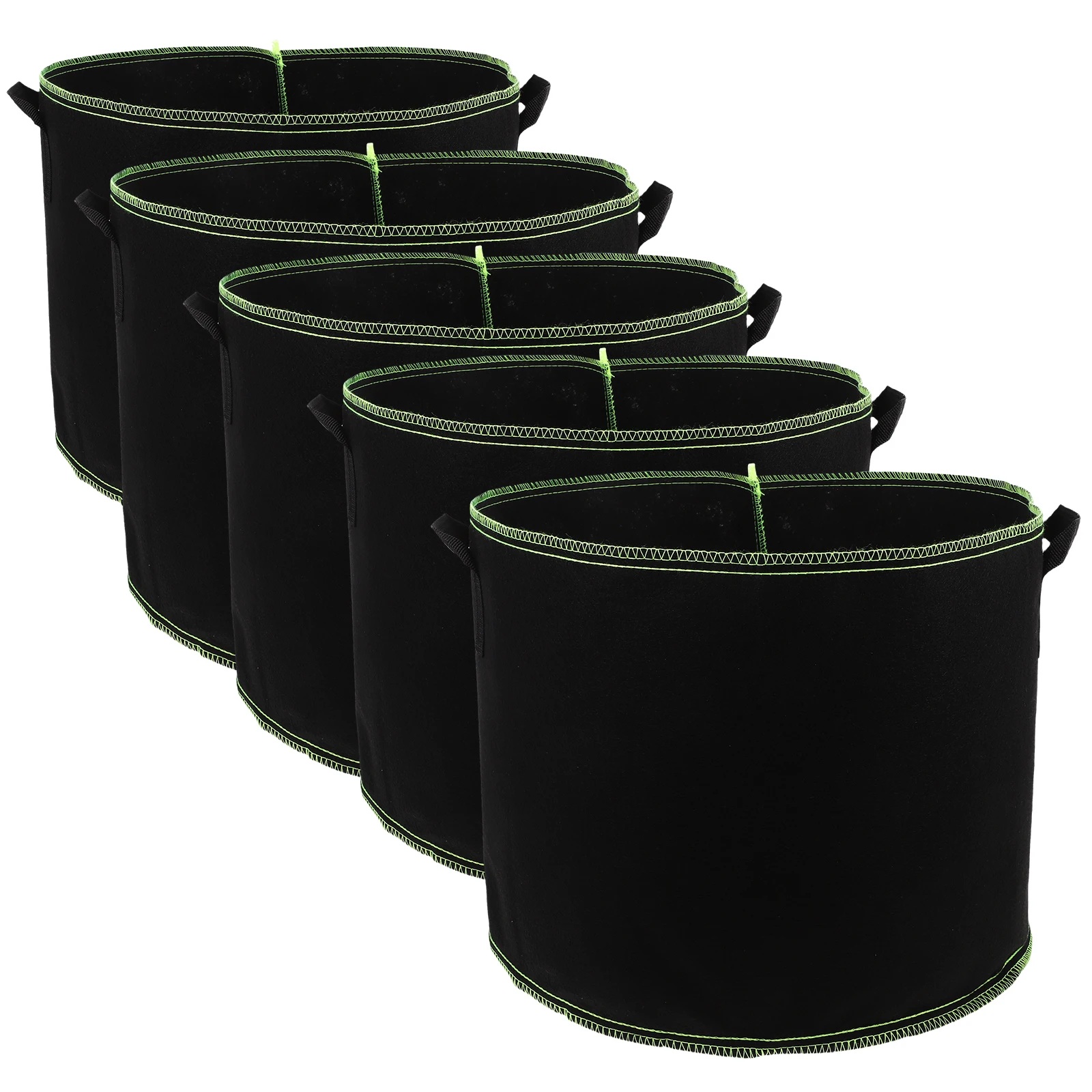 

5 Pcs Grow Bags Planting Bags Reusable Large Size Black Felt Garden Vegetable Flower Potato Tomato Container Non Woven Nursery