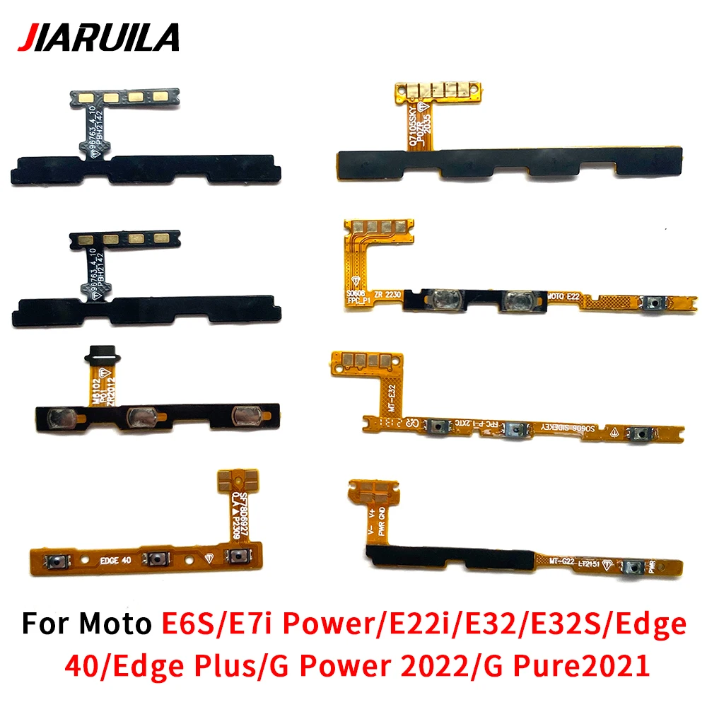 For Moto E6S E22i E32S Edge Plus G Pure 2021E32 Edge 40 G Power2022 E7i Power On Off Button Volume Switch Key Control Flex Cable