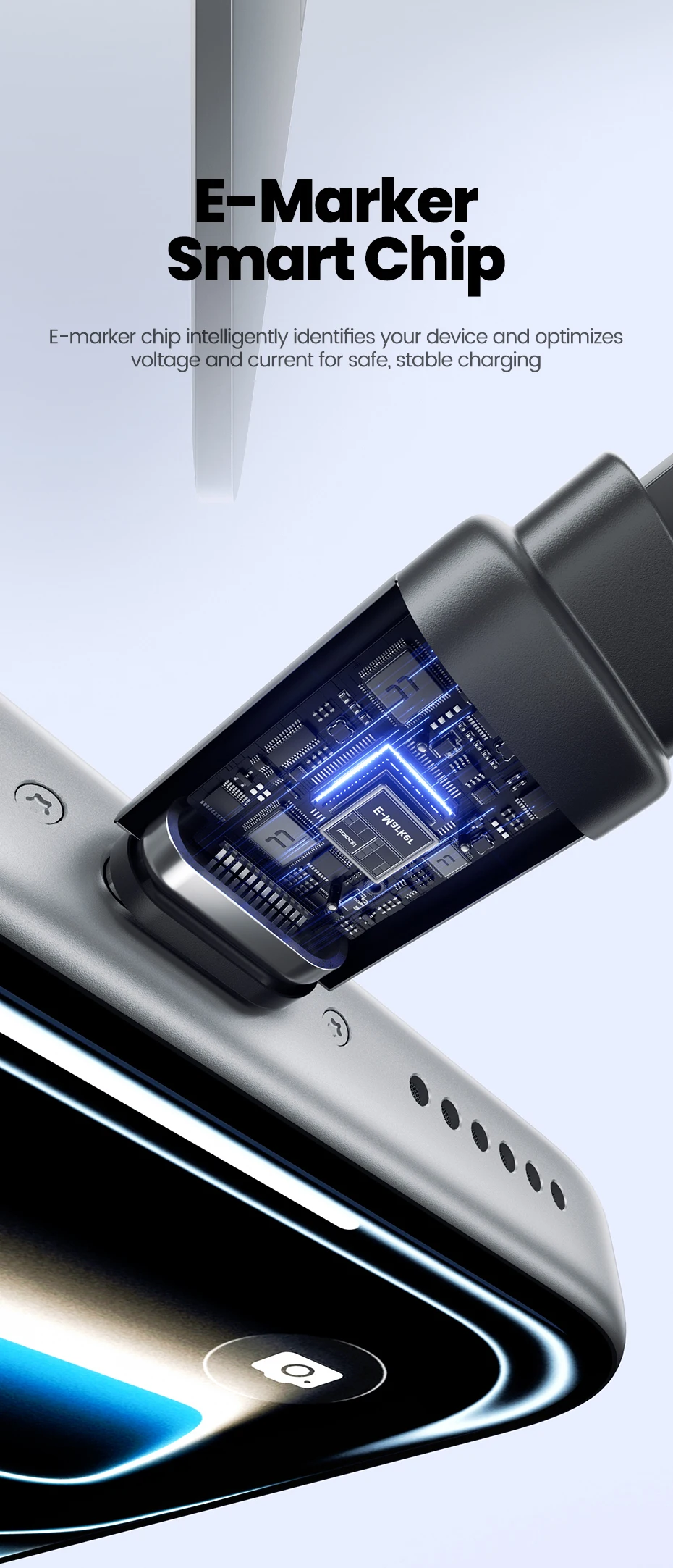 Toocki Einziehbares 100W USB-C-Kabel für iPhone Samsung Magnetisches Einziehbares Lanyard für Reisen Mini Type-C Schnell-Ladekabel Datenkabel – Detail 9