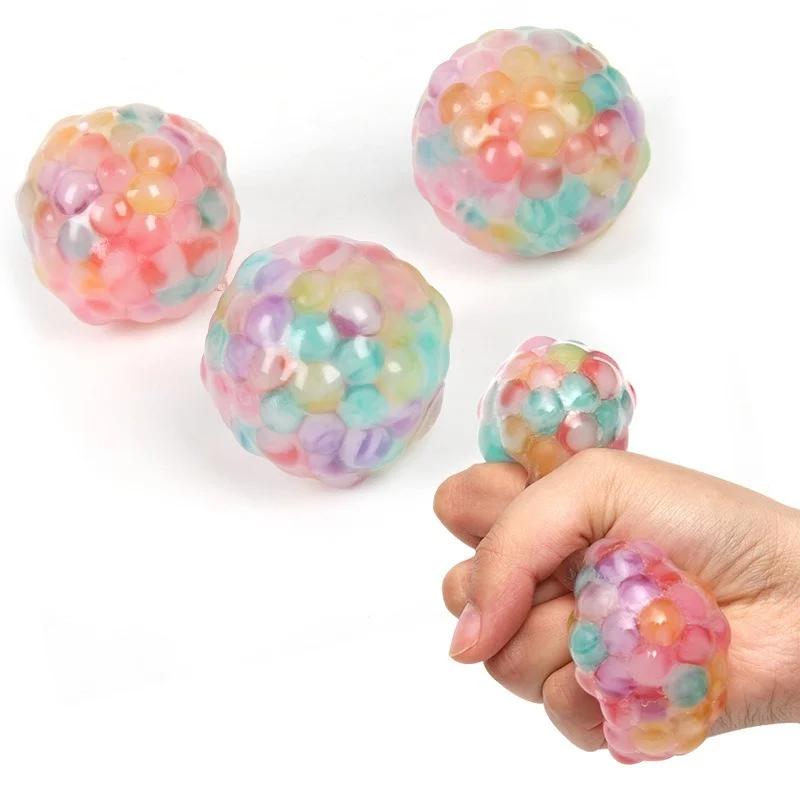 

Spongy Rainbow Ball Toy Hot Sale Spongy Bead Stress Ball Toy Squeezable Stress Squishy Toy Stress Relief Ball Anti-stress Toys