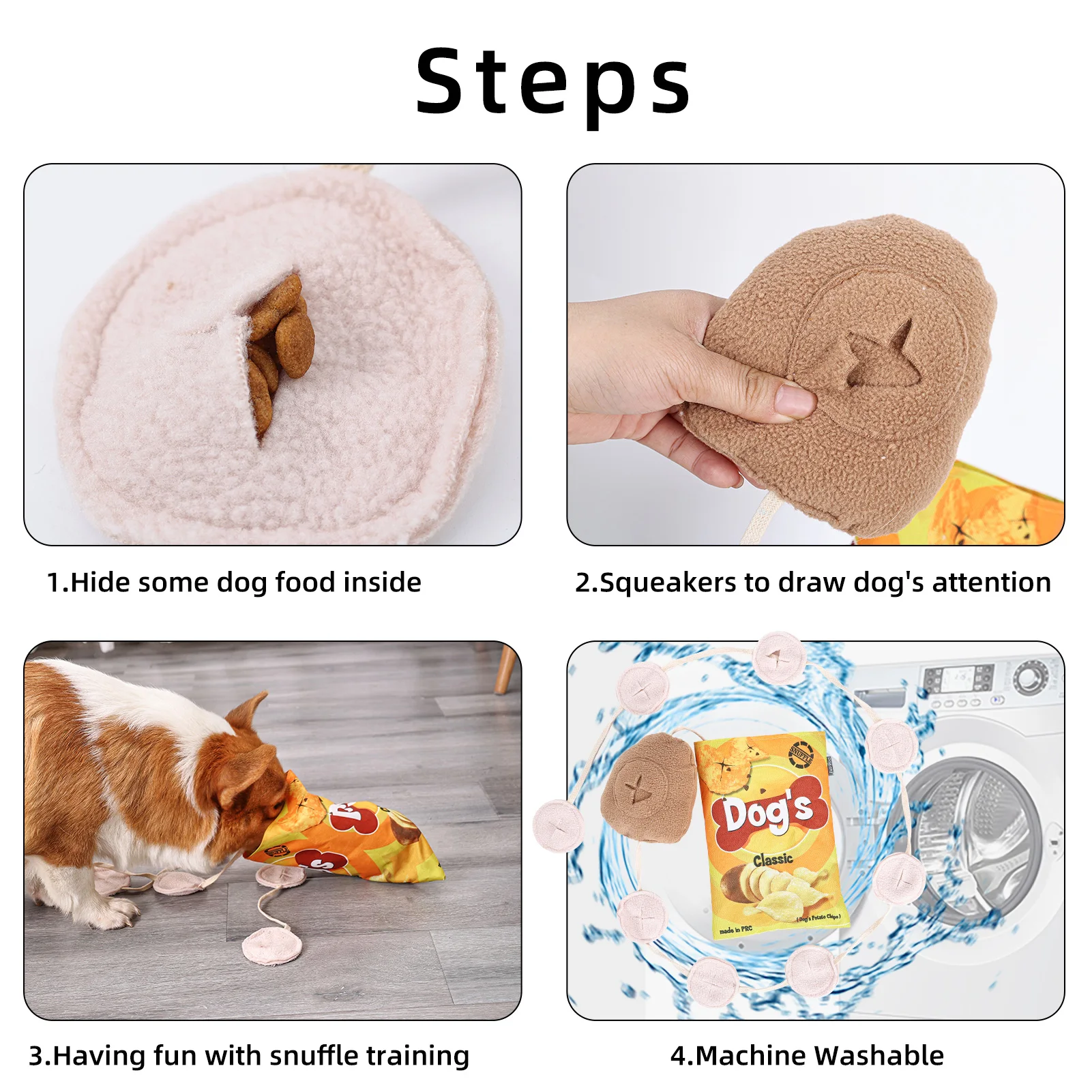 Snuffle Toy Snuffle Mat For Dogs Nose-Work Foraging Skill For Puppy Sniffing Training Interactive Squeaky Pet Chew Toy For