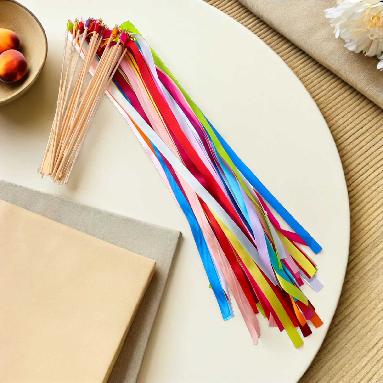 

20Pcs Fairy Wands Sticks Mix Colors Dancing Streamer for Wedding Reception Student Games Class Activities Party Favor Streamers