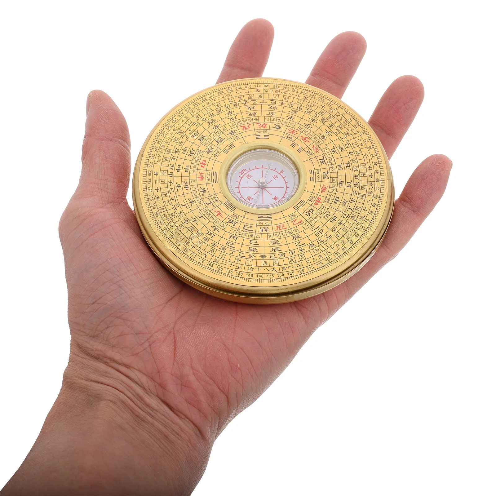 

1PC Outdoor Compass Feng Shui Instrument Hiking Hand Metal Gifts Travelers Men Copper Acrylic Cover Multifunctional Navigation