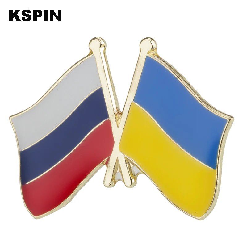 3 Stück viel Russland und Ukraine Freundschaftsflagge Anstecknadeln Abzeichen Broschen