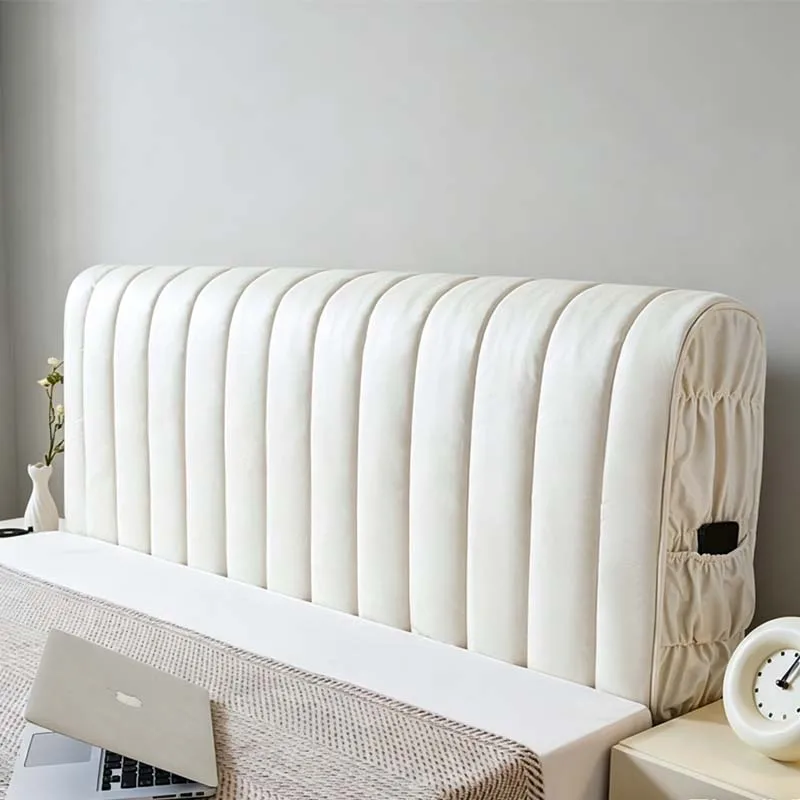 1 Piece Thickened Waterproof Quilted Headboard Cover Made of Polyester Tech Fabric, Fully Elastic Anti-Collision Headboard Cover, Removable and Washable Dustproof Headboard Protector, Waterproof and Stain-Resistant, Easy to Care For, Headboard Protective Cover, Household Anti-Cat Scratch Decorative Fabric, Luxury Storage Bag Style Furniture Decoration Item