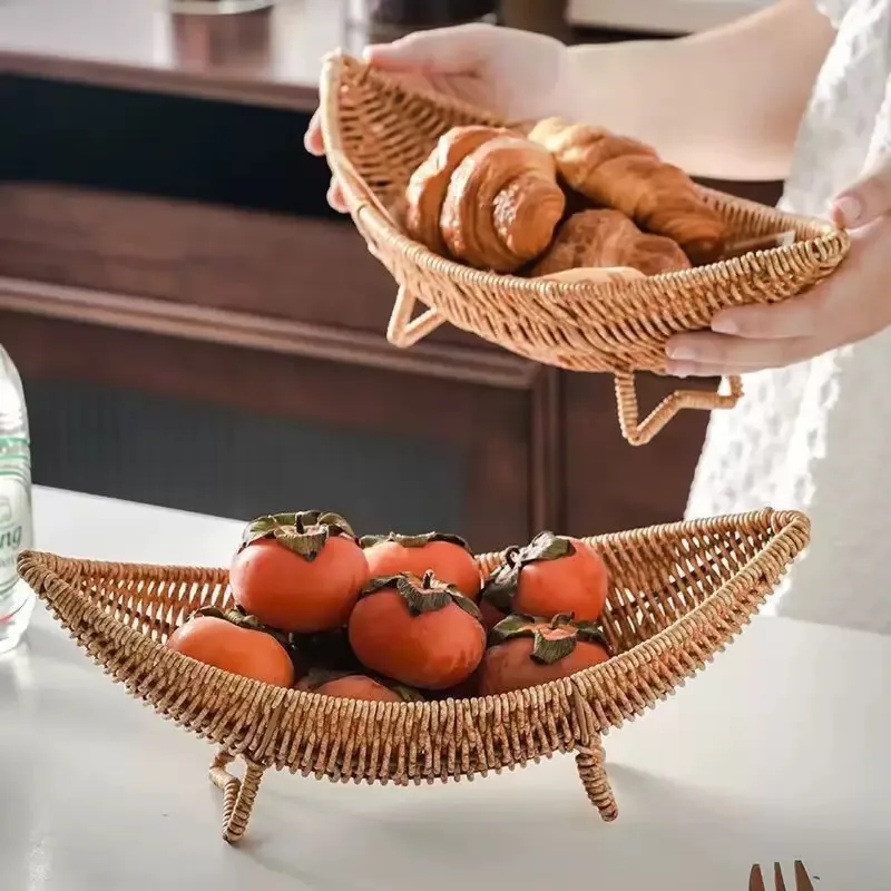 Crescent Fruit Tray Creative Snack Serving Plate Hotel BB Decorative Tableware Multi Purpose Food Storage Organizer Platter