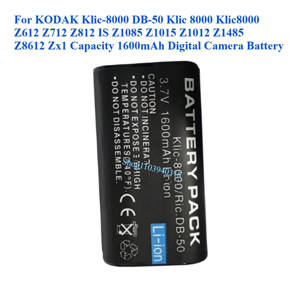 For Kodak AZ651 AZ901 LB-070 LB-015 KLIC-7004 7003 7002 Klic-8000 M1093 V1003 Z612 Z712 V530 V630 M381 M420 Camera Battery