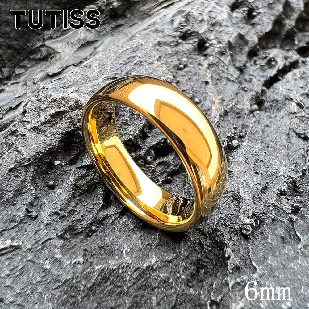 TUTISS 2/3/4/5/6/7/8/10mm The Most Popular Tungsten Engagement Wedding Band Men Women Golden Ring Shiny Polished Comfort Fit