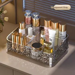 Light luxury desktop storage box, home high aesthetic PET storage basket, jewelry enlarged cosmetics storage box, storage basket