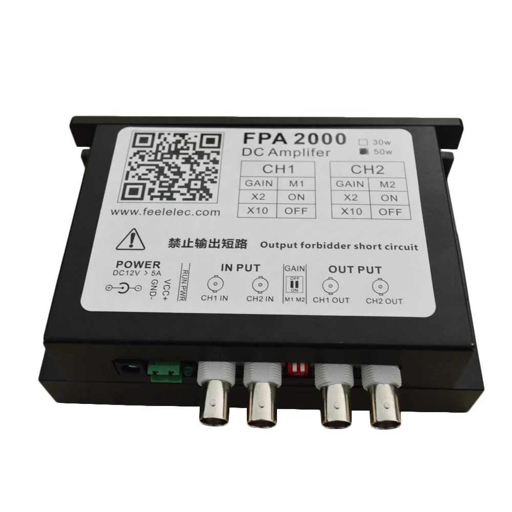 

FPA2000-50W High Power Dual Channel amplifier amplify For Arbitrary Waveform Function Signal Generator