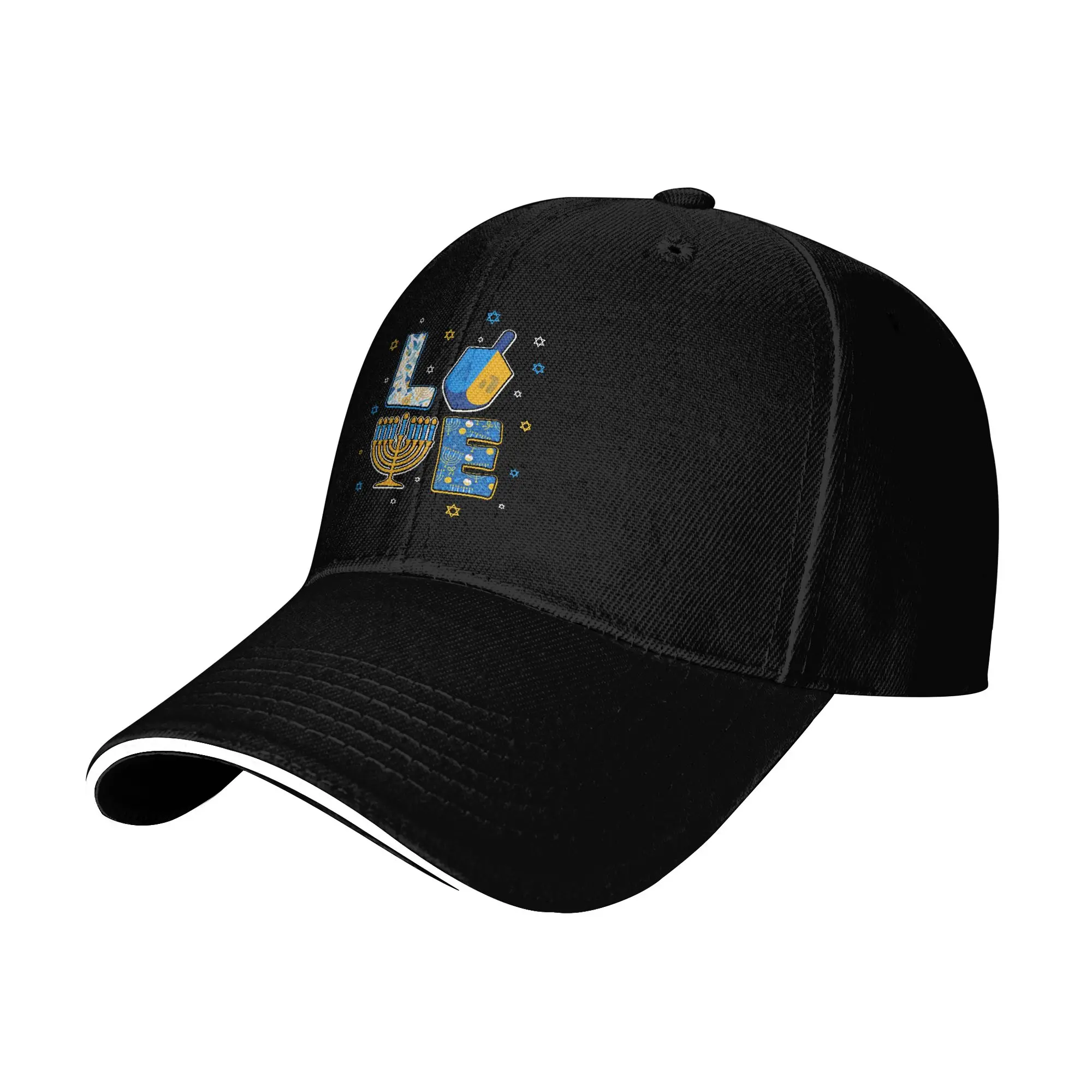 Love Cute Hanukkah Dreidel Baseball Caps Casual  Sandwich Caps Men Women Breathable Sun Hat Sport