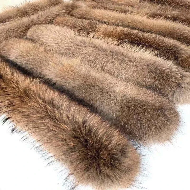 50cm 70cm 75cm 80cm 90cm Natural Mink Fur Collar DIY Apparel Sewing Fluffy Trimming Fabric for Children\'s Fur Collar Decoration