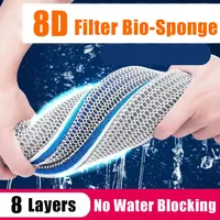 12D 8D Aquarium Filter Bio Sponge Fish Tank Filter Media No Glue Foam Cotton Skimmer Aquarium Accessories Water Filtration