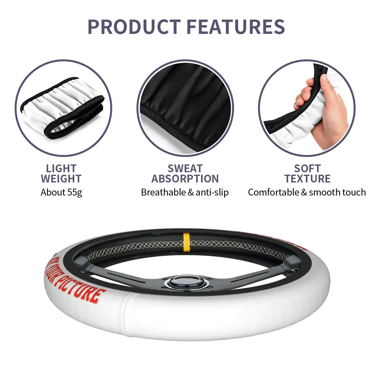 38cm Car Steering Wheel Cover DIY Picture Anti-slip Customized Print on Demand Braid On The Steering Wheel Cover Car Accessories