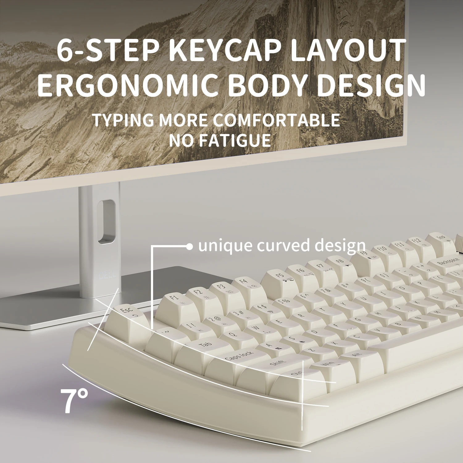 EWEADN V97 Teclado cremoso fofo, teclado para jogos Bluetooth/2,4 GHz sem fio com retroiluminação RGB, recarregável, silencioso, para PC Gamer