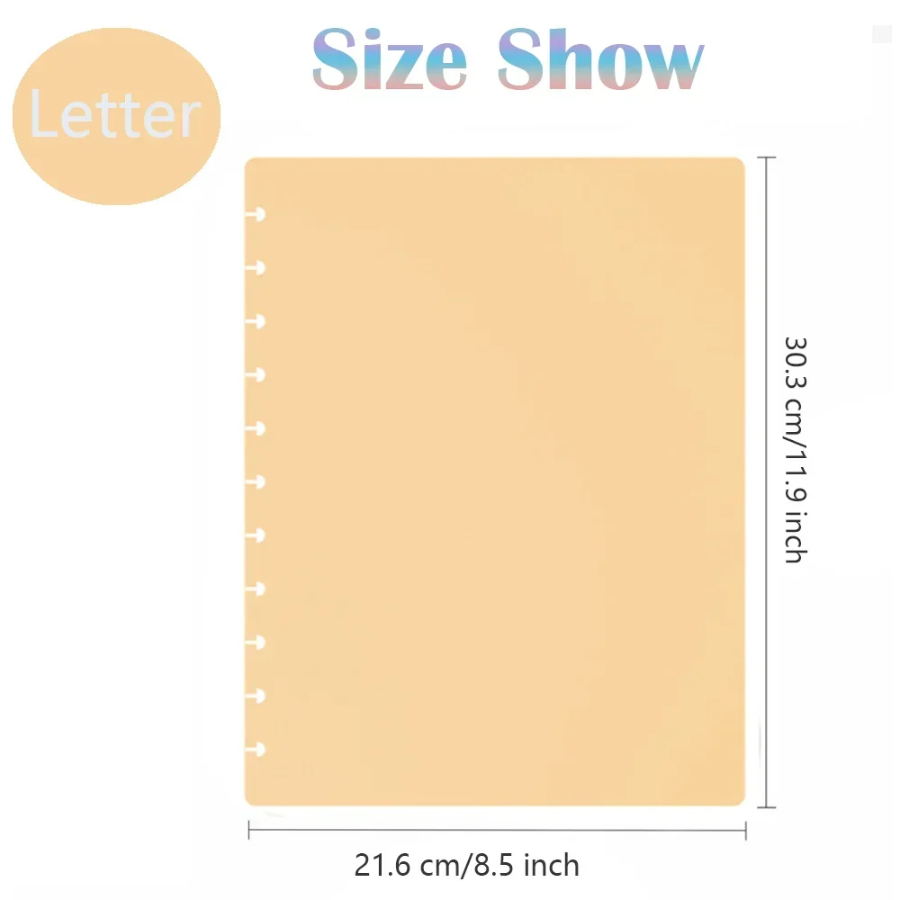 Candy Colors Letter Size DIY Notebooks Planner Cover/Index Set 2pcs(front+back) Diy Notebook Accessories Print Style 11  Holes