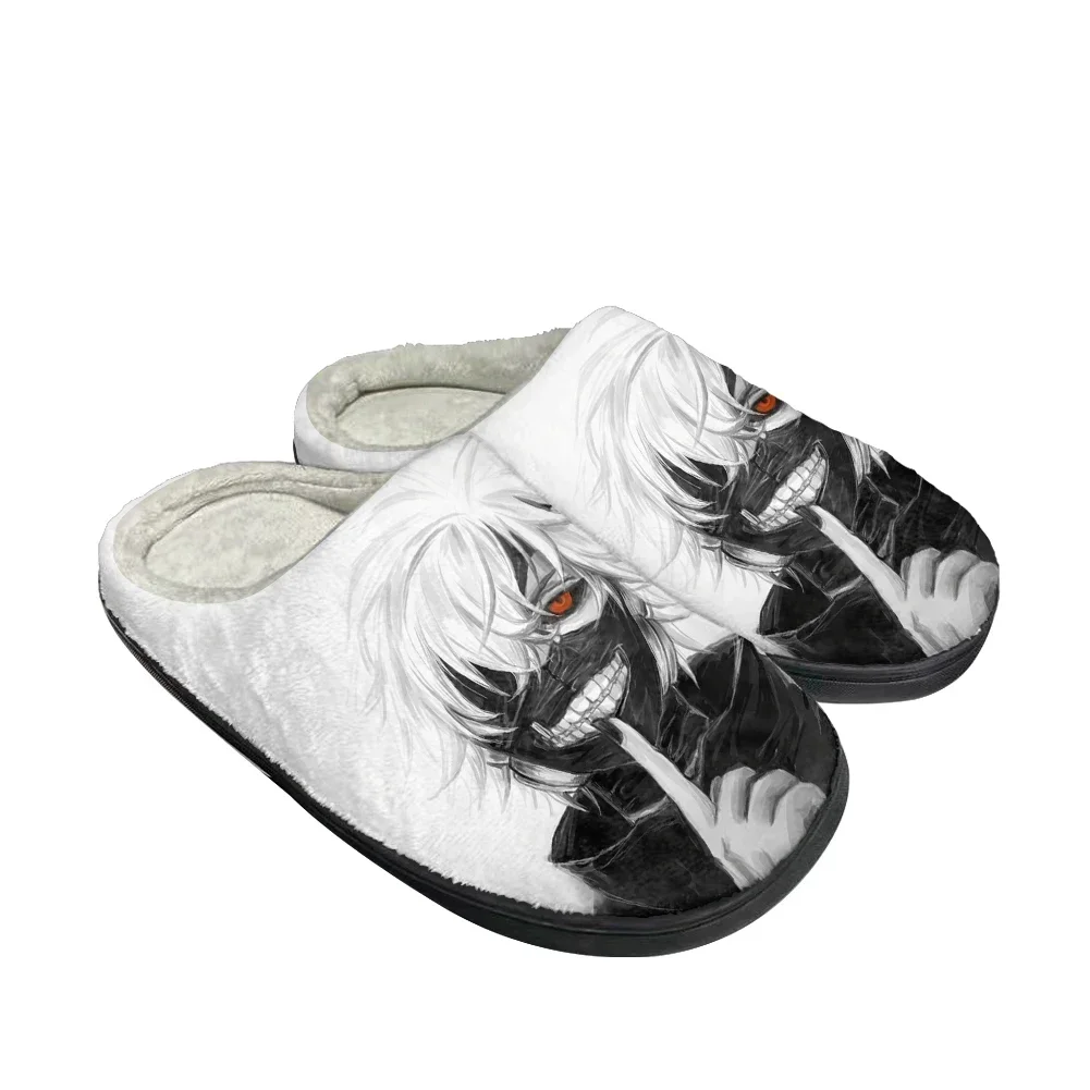Zapatillas personalizadas de algodón Kaneki Ken para hombre y mujer, sandalias de felpa, zapatos informales para mantener el calor, zapatillas térmicas cómodas