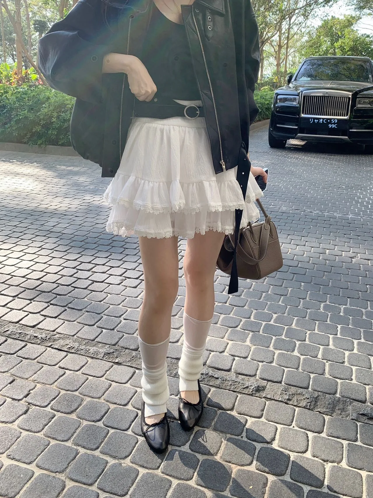 

Юбка-полусолнце Lilian с высокой талией, многослойная, с поясом и кружевом, А-силуэт, для женщин, весна 2026