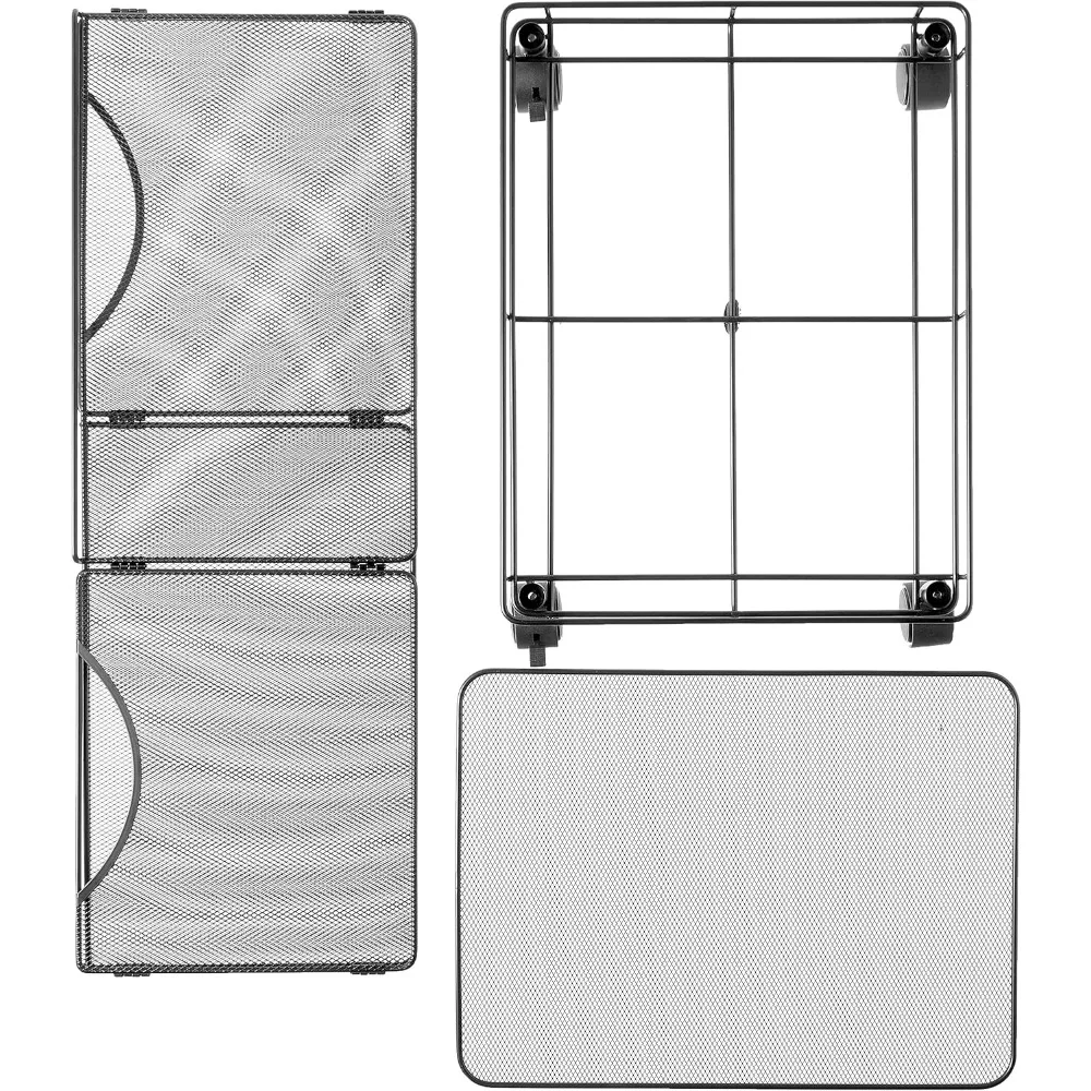 Safco Onyx Desktop Tub File, Fits Letter-Size Files & Folders, Collapsible Desk Organizer, Durable Steel Mesh Construction