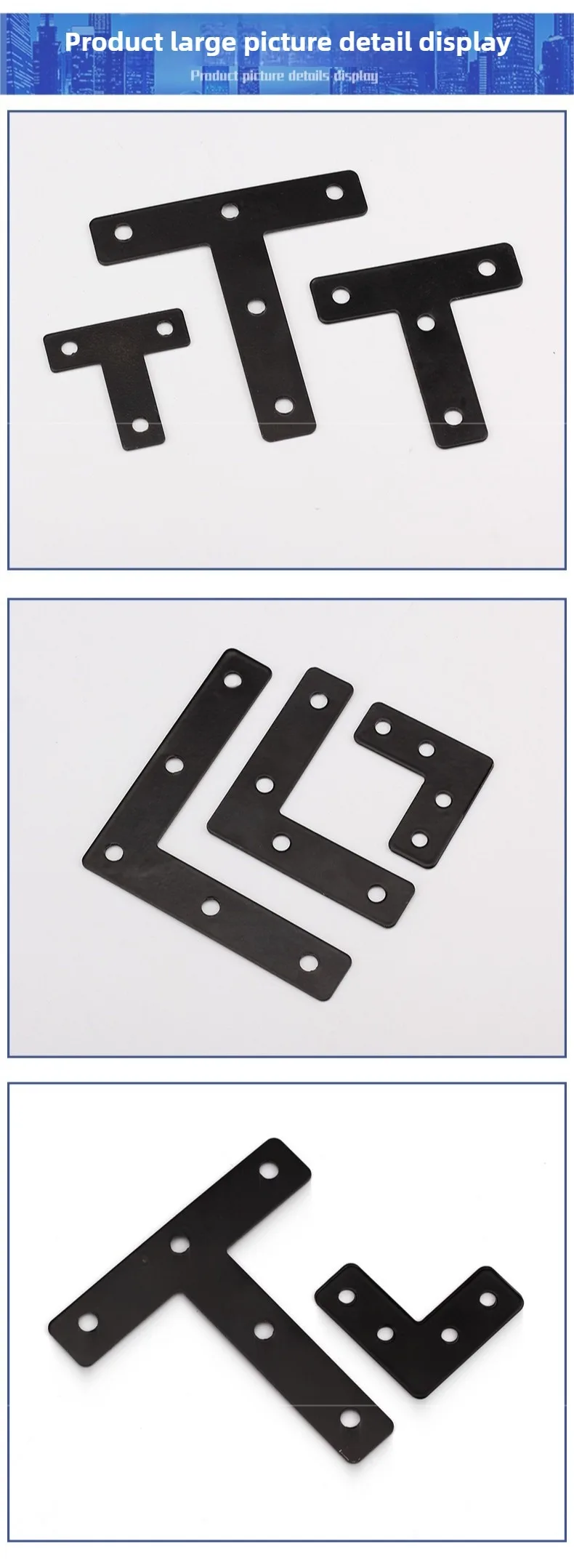 10 Stück, T&L Edelstahl-Eckverbinder, Schwarz, geeignet für Kleiderschrank-Verbindungsstücke, Regale, Tische 40/50/60/80mm – Detail 11