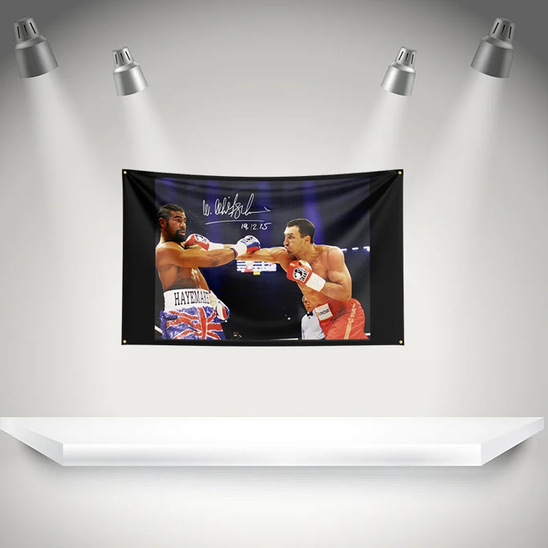 W-Wladimir Klitschkos Flag Boxer Banner   HD Printing Tapestry Exhibition Boxer Sports Fans Garage Decor