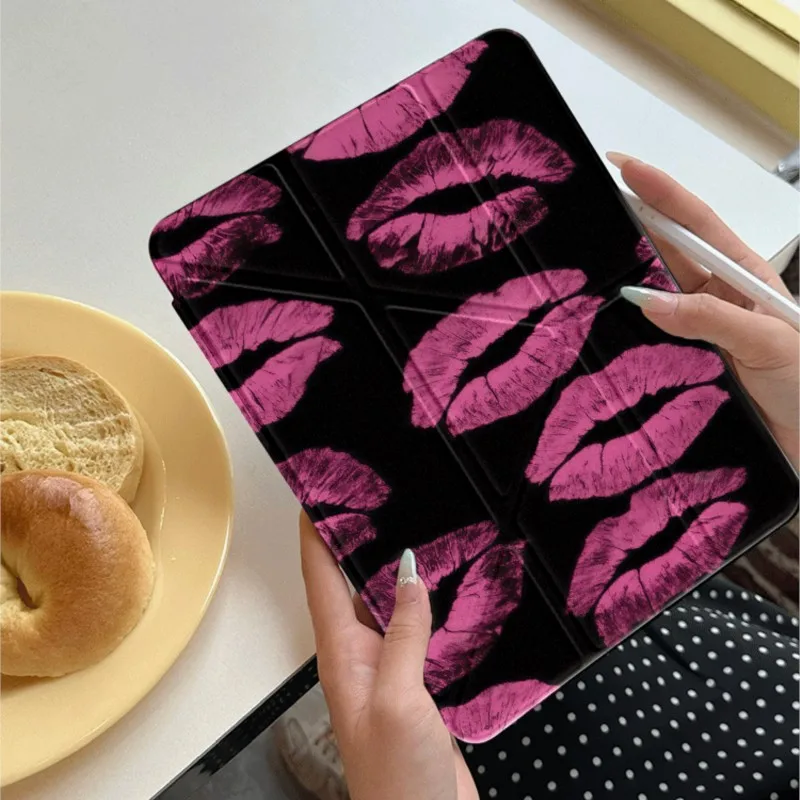 Funda protectora para tableta Samsung Tab S7/S8/S9/S10/S11 de 11 pulgadas, Tad S7+/S8+/S9+/S10+ de 12,4/13,1 pulgadas, diseño de labios negros Y2K