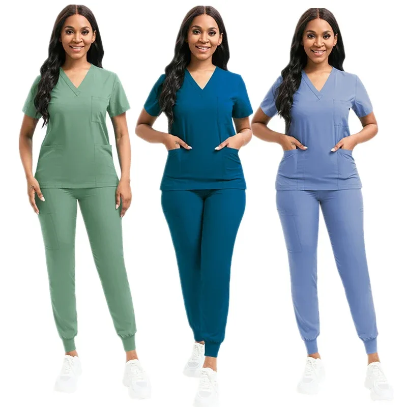 Multicolor Jogger Suit para mulheres, Scrub Suit, Doctor Nurse Scrubs Set, Uniformes cirúrgicos médicos do hospital, Atacado