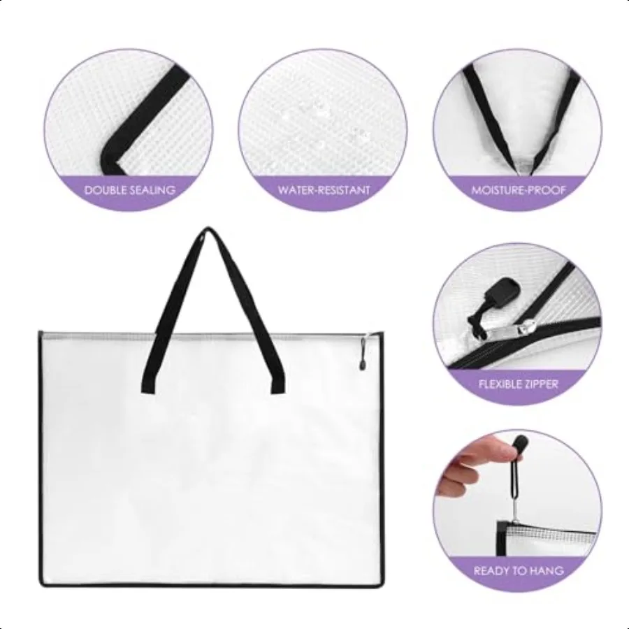 Ruian 2 pacotes de pasta de portfólio de 19x25 polegadas para obras de arte, almofadas de desenho, gráficos e material de ensino multiuso