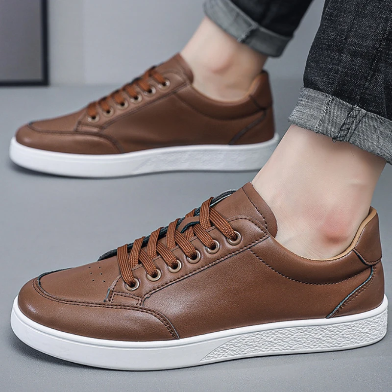 designer shoes black white brown leather shoes man sneakers luxury board man casual shoes scarpe uomo eleganti sapatos