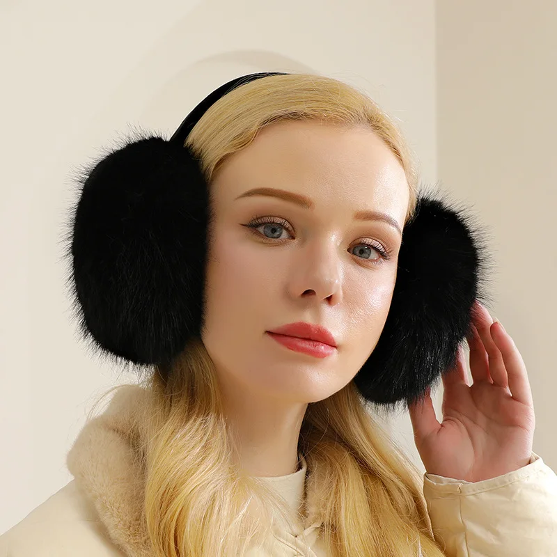 Capa de ouvido macia para mulheres, protetor auricular, Earmuffs, pelúcia grossa, aquecedor de ouvido, Earmuff Faux Fur, Earbags, moda inverno, monocromático