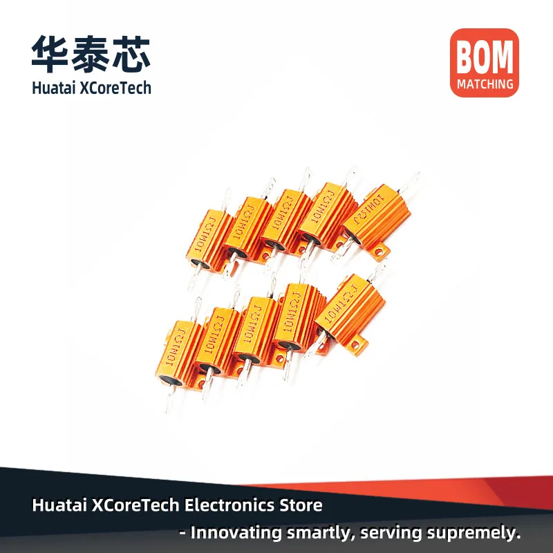 4PCS RX24 10W Gold-Plated Aluminum Resistor 5% 0.56Ω 0.6Ω 0.68Ω 0.75Ω 0.8Ω 0.91Ω 1Ω 1.2Ω 1.3Ω 1.5Ω 1.6Ω 1.8Ω 2Ω 2.2Ω 2.5Ω 2.7Ω