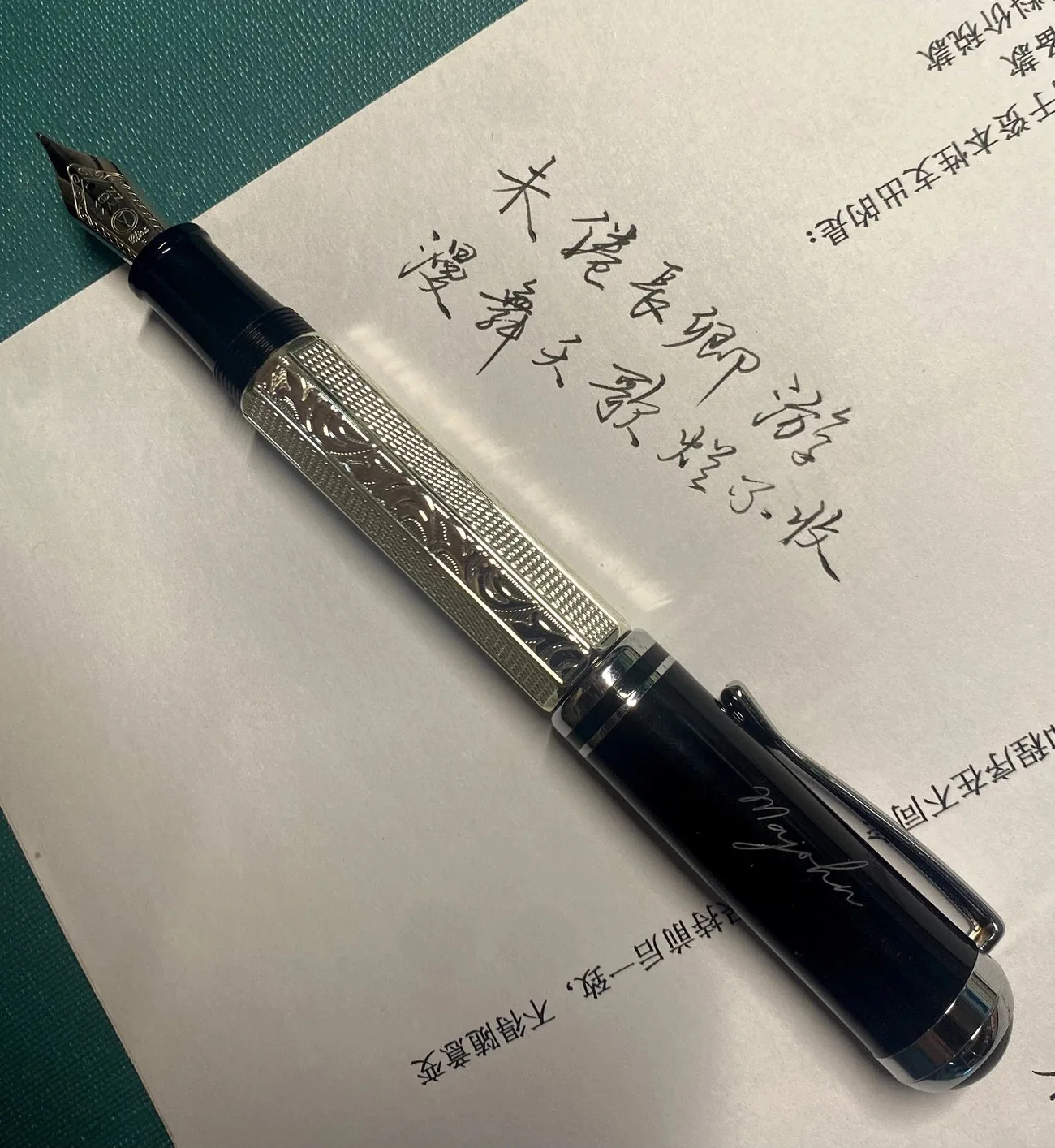 

Роскошная металлическая ручка-фонтан M7 с медным поршнем, наконечником Long Knife Blade, размеры пера EF, F, M. Подарок для бизнеса, офиса, школы.